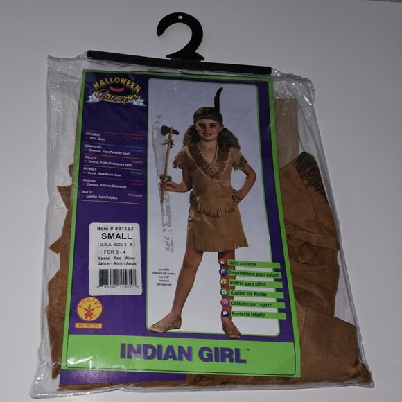 Native American Indian Girl Halloween Costume Girls Small Sz 4-6 (for 3-4 Years) - Picture 1 of 14